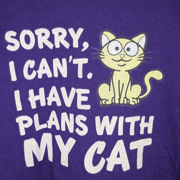 Vintage Gildan Funny Cat person Kitty T-shirt woman's XL cat lover humor shirt - Picture 3 of 4